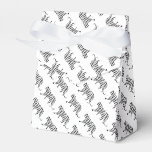 Silhouette Tiger Black and White Favor Boxes