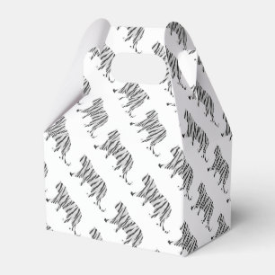 Silhouette Tiger Black and White Favor Boxes