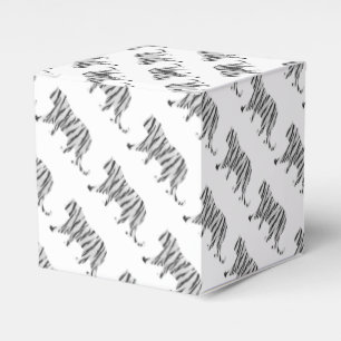 Silhouette Tiger Black and White Favor Boxes