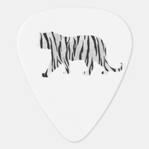 Silhouette Tiger Black and White Guitar Pick