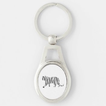 Silhouette Tiger Black And White Keychain by ITDWildMe at Zazzle