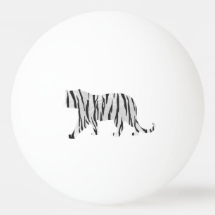 Silhouette Tiger Black and White Ping-Pong Ball