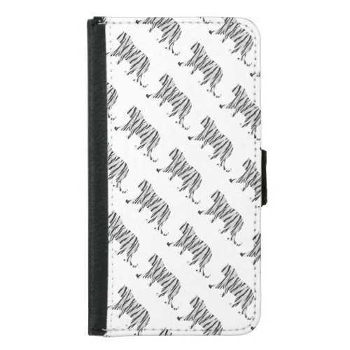 Silhouette Tiger Black and White Samsung Galaxy S5 Wallet Case