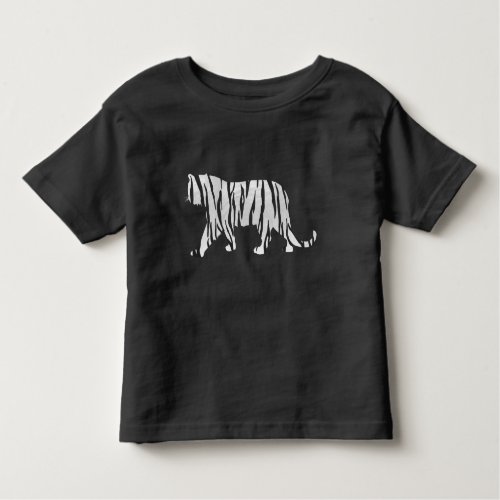 Silhouette Tiger Black and White Toddler T_shirt