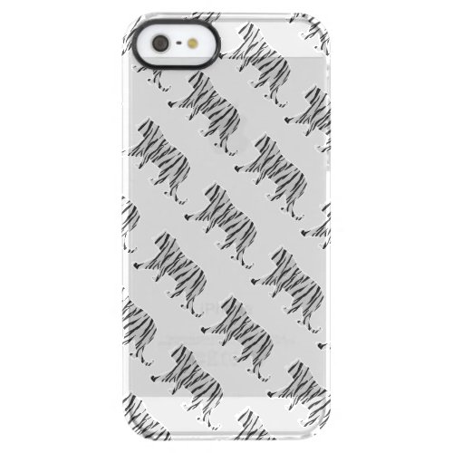 Silhouette Tiger Black and White Clear iPhone SE55s Case