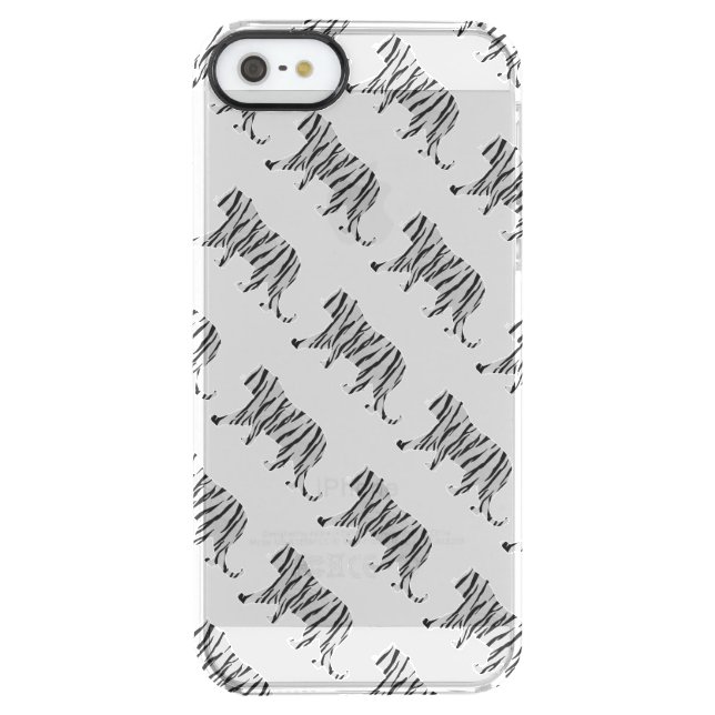 Silhouette Tiger Black and White Uncommon iPhone Case (Back)