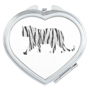 Silhouette Tiger Black and White Vanity Mirror