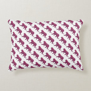 Silhouette Tiger Pink and Black Accent Pillow