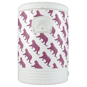 Silhouette Tiger Pink and Black Cooler
