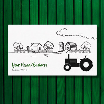 Silhouette Tractor And Charming Country Farm Business Card by SilhouetteCollection at Zazzle