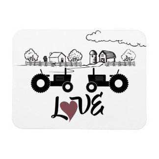 Silhouette Tractor Couple in LOVE Farm Magnet