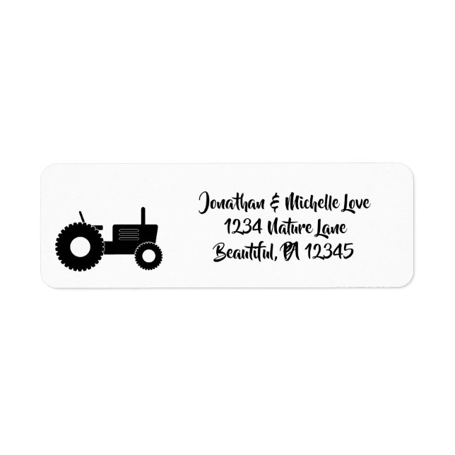 Silhouette Tractor Farm Address Label (Front)