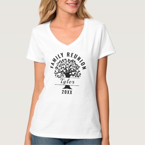 Silhouette Tree Family Reunion Gift Souvenir T_Shi T_Shirt