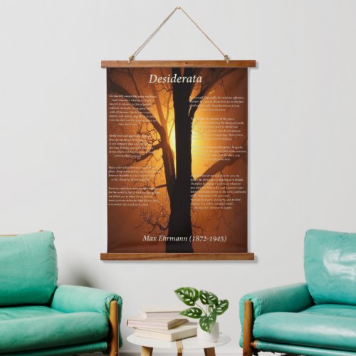 Silhouette tree with a beautiful orange sunset  hanging tapestry