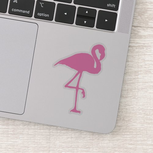 Silhouette Tropical Pink Flamingo Sticker