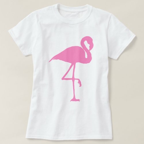 Silhouette Tropical Pink Flamingo T_Shirt