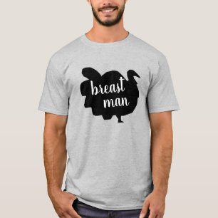 Silhouette Turkey Breast Man Funny Thanksgiving T-Shirt