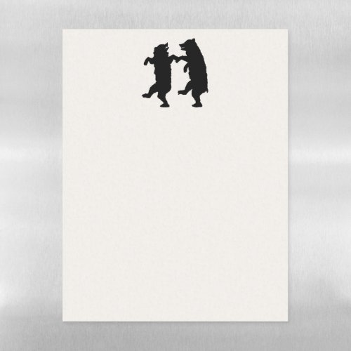 Silhouette Two Black Bears Holding Hands Dancing Magnetic Dry Erase Sheet