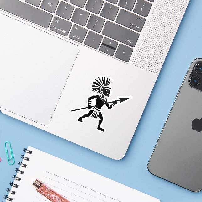 Silhouette Warrior Sticker (Laptop w/ iPhone)