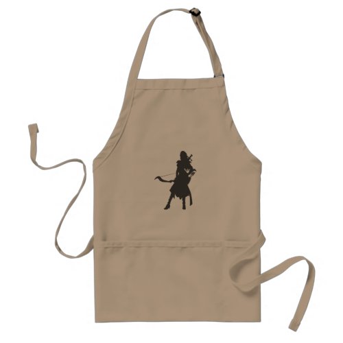 Silhouette warrior woman _ Choose background color Adult Apron