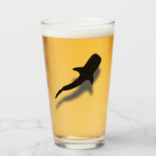 Silhouette Whale Shark with Shadow Beach Glass