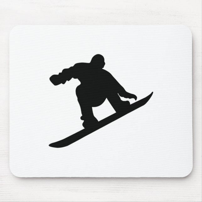 Silhouette While Snowboarding On A Ski Vacation  Mouse Pad (Front)