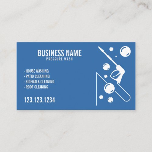 Silhouette White and Blue Pressure Washer Gun Business Card