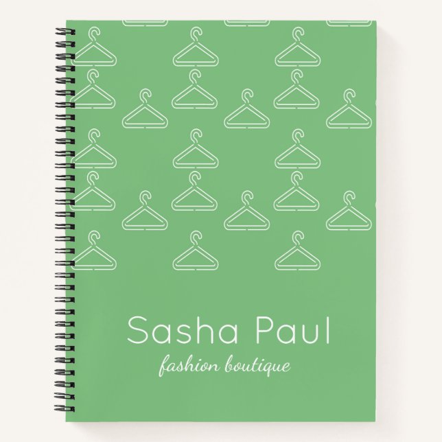 Silhouette white hangers sage green notebook (Front)