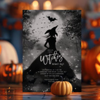 Silhouette Witch Halloween Party Invitation
