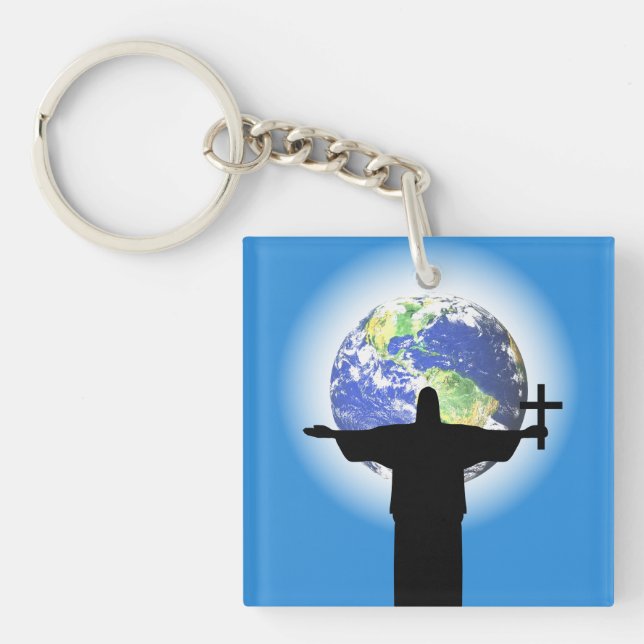 Silhouette with a cross keychain (Front)