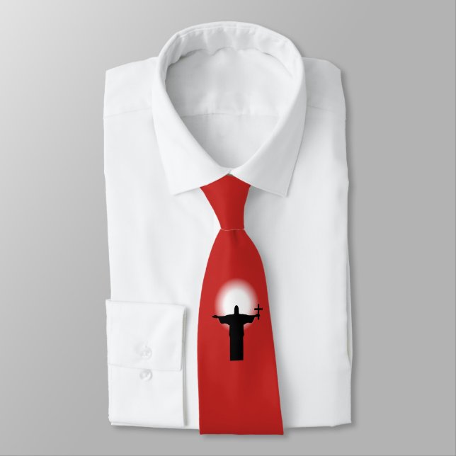 Silhouette with a cross neck tie (Tied)