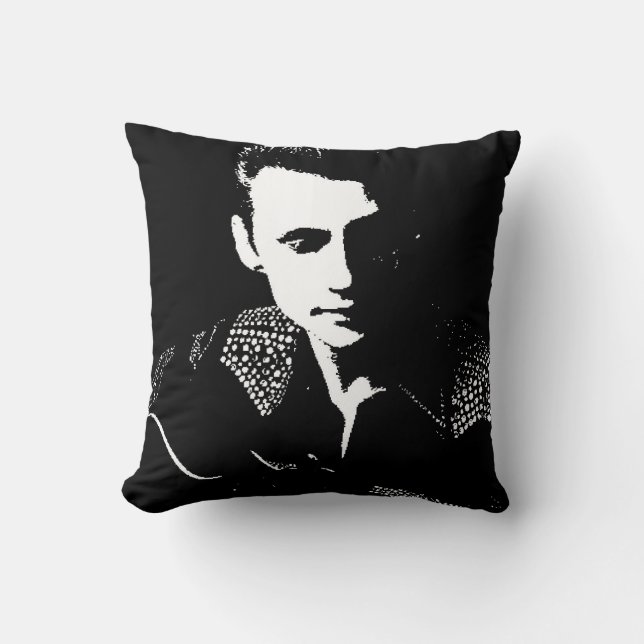 Silhouette with Autograph Throw Pillow (Front)