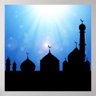 Silhouette with Sunburst - Poster