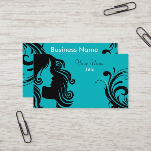 Silhouette Woman Hair Stylist Business Card