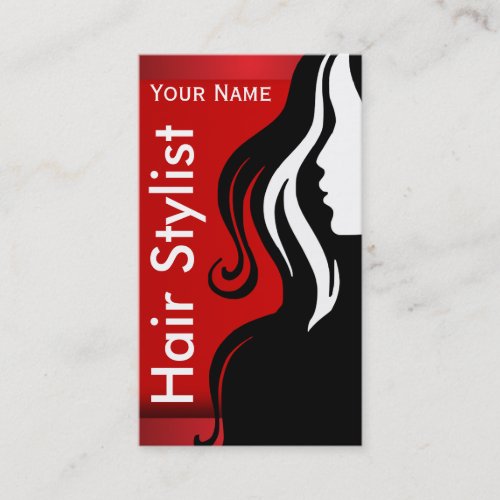 Silhouette Woman Salon Hair Stylist  Professional Business Card