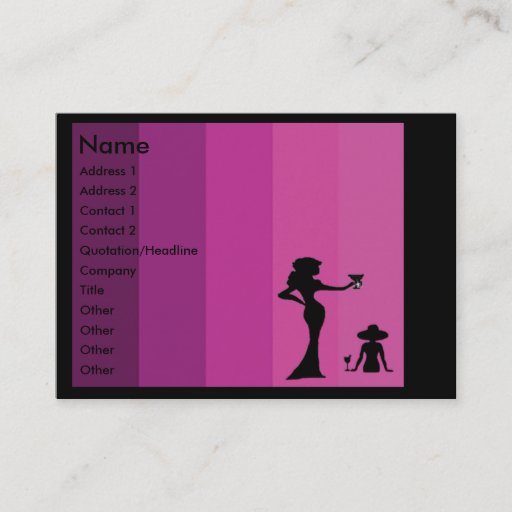 Customizable Silhouette women business cards
