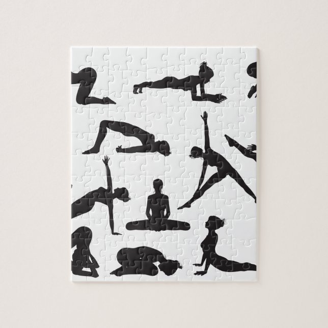 Silhouette Yoga poses Jigsaw Puzzle (Vertical)