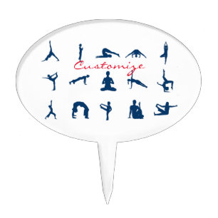 Silhouette Yoga Poses Thunder_Cove Cake Topper