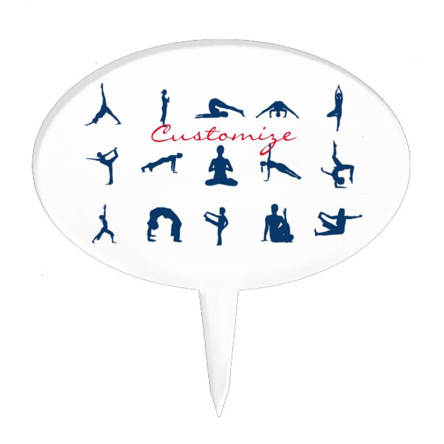 Silhouette Yoga Poses Thunder_Cove Cake Topper (Front)