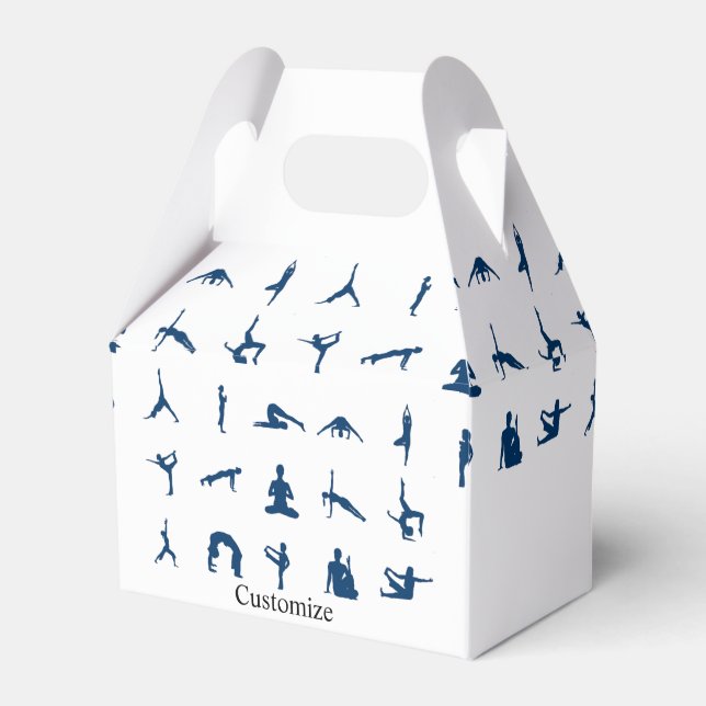 Silhouette Yoga Poses Thunder_Cove Favor Boxes (Front Side)