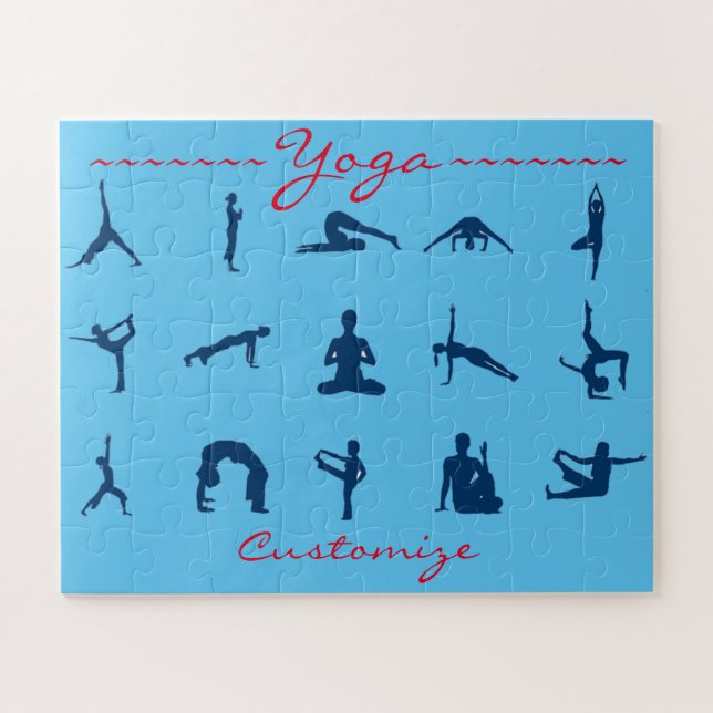 Silhouette Yoga Poses Thunder_Cove Jigsaw Puzzle (Horizontal)