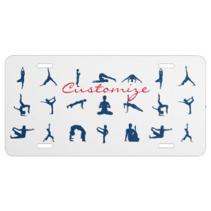 Silhouette Yoga Poses Thunder_Cove License Plate