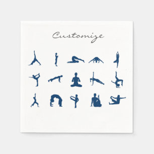 Silhouette Yoga Poses Thunder_Cove Napkins