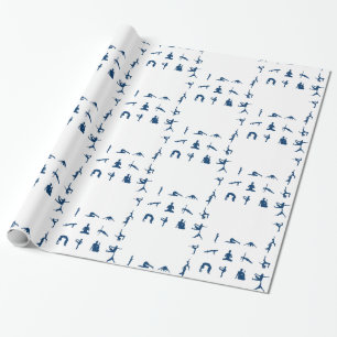Silhouette Yoga Poses Thunder_Cove Wrapping Paper