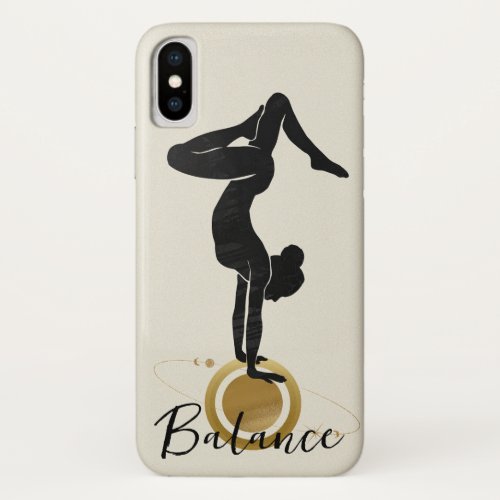 Silhouette yoga upside down handstand balance zen iPhone x case