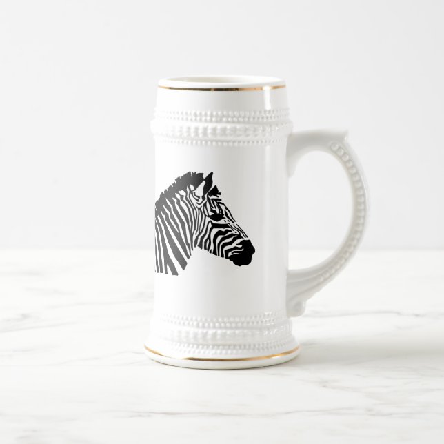 Silhouette Zebra Beer Stein (Right)