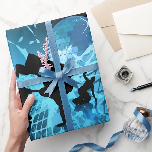 Silhouetted Dancers Wrapping Paper