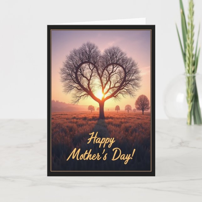 Silhouetted Heart Tree Card (Front)