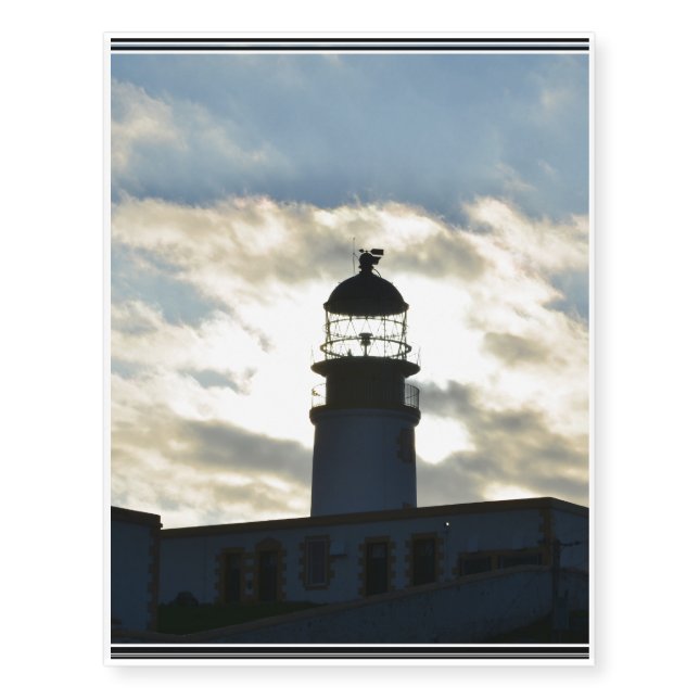 Silhouetted Lighthouse Temporary Tattoos (Front)