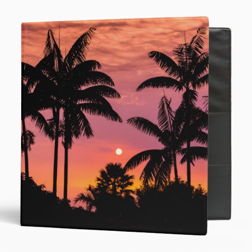 Silhouetted palm trees Hawaii Binder